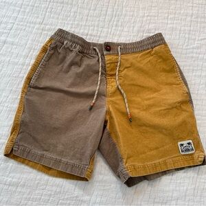 Howler Brothers Pressure Drop Cord Shorts Sz 32 Tan Brown Corduroy Elastic